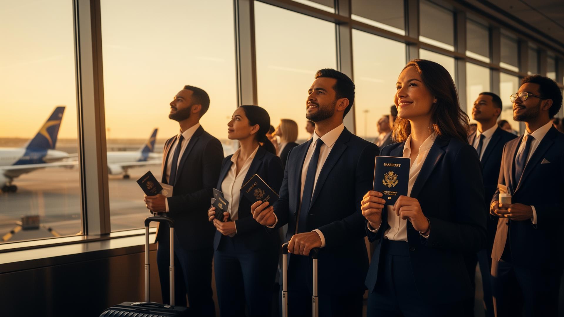 Professionals at international airport